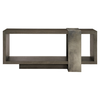 Linea Console Table in Cerused Charcoal Finish