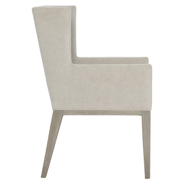 Linea Upholstered Arm Chair in Cerused Greige Finish