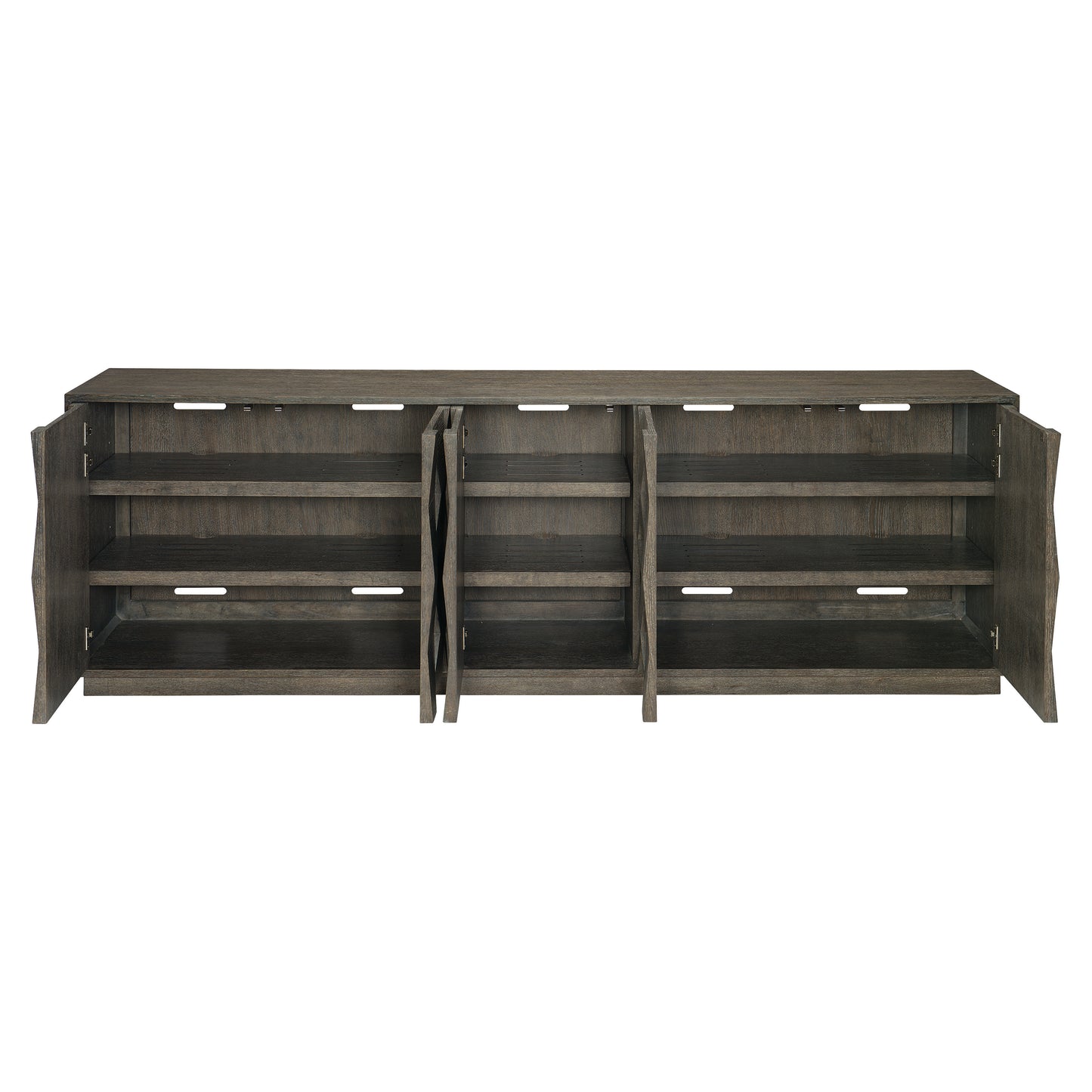 Linea Entertainment Console in Cerused Charcoal Finish